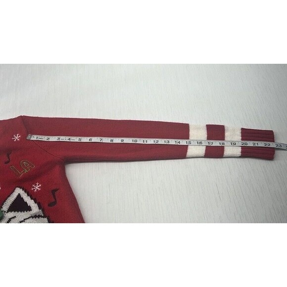 K’s Our Time Red xmas sweater Dress With Cat Size Small - Picture 4 of 10